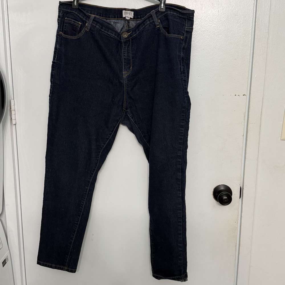 Indie Bleu Modern Minimalist Casual Americana Dark Wash Skinny Jeans Size 18